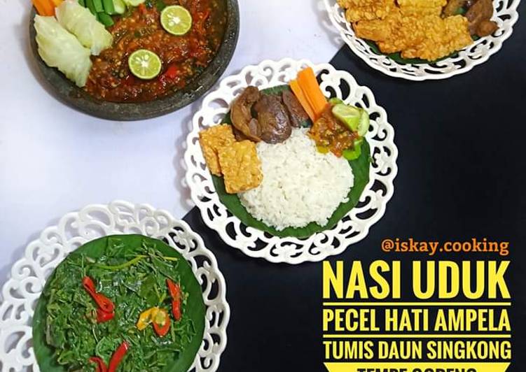 Daily Menu Tumis Daun singkong pecel hati ampela