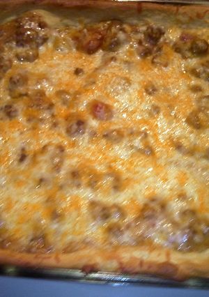 A picture of Fiesta hamburger pie.