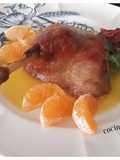 Pato en confit con salsa de mandarina