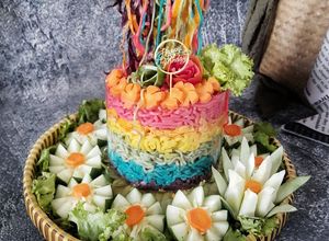 Foto resep Mie Terbang / Rainbow Noodle Cake