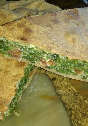 Una foto de Tarta integral de acelga