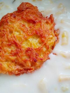 Tárkonyos zöldbabfőzelék tócsnival recept fotója
