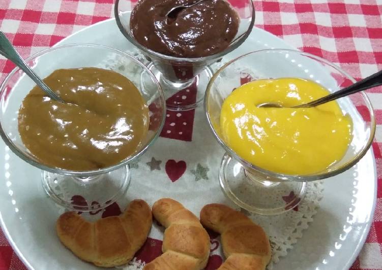 Tris di creme.. Pasticcera, cioccolato e caffè