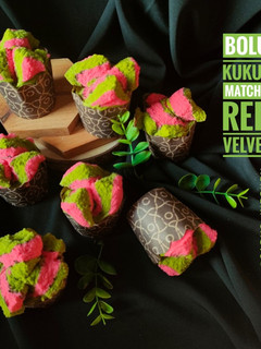 Foto resep Bolu Kukus Matcha Red Velvet