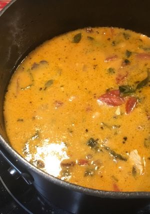 A picture of Dairy Free Tuscan Chicken Soup.