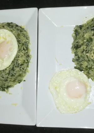 Una foto de Arroz con espinaca