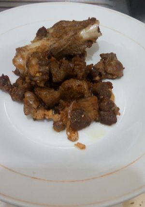 A picture of Mutton Fried with garlic.