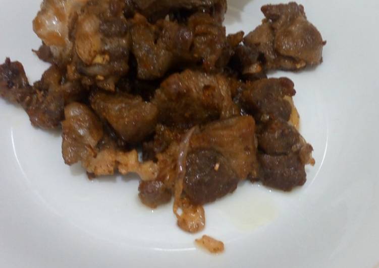 Mutton Fried with garlic