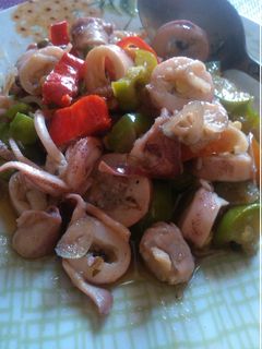 Foto resep Tumis asin cumi pedas simple