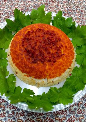 عکسی از دستور ته چین مرغ بدون تخم مرغ