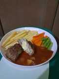 Japanese Beef Hamburg Cheese Melt Steak