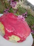 Raisin and Coconut Cake with Floral Sauce