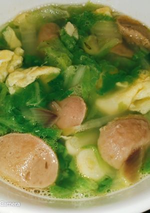 Foto resep Sayur Bening Sawi Putih Bakso