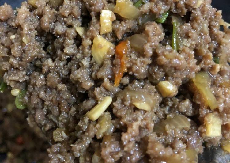 Tumis daging untuk isian roti atau bakpao