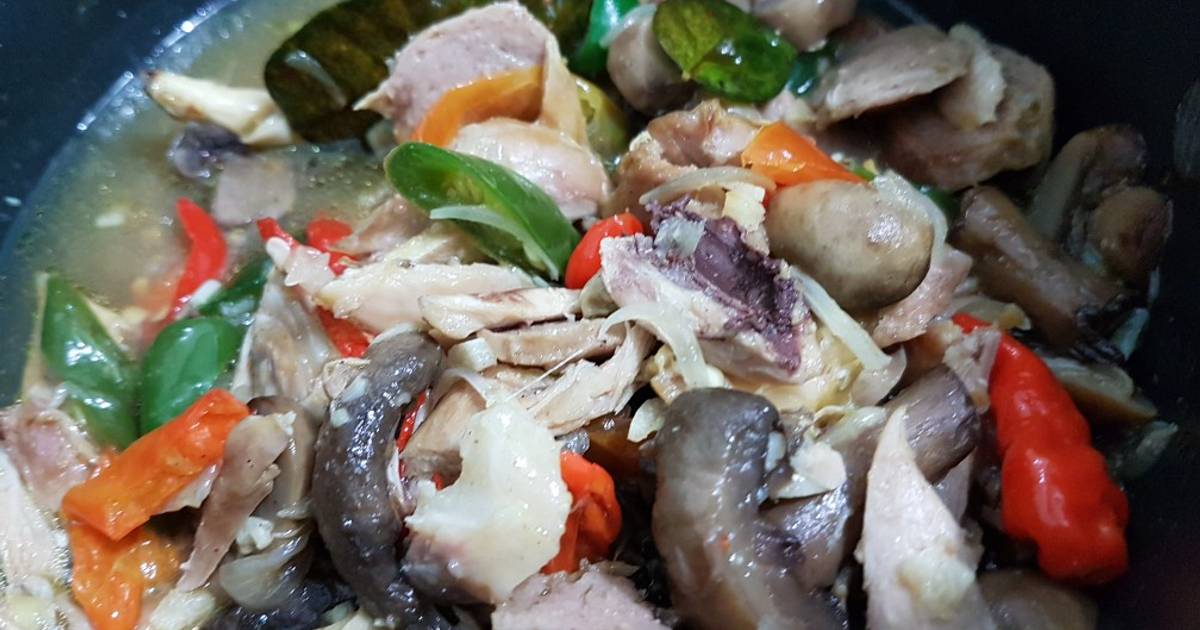 Resep Jamur Kancing, Ayam, Bakso masak Cabe Ijo oleh Andri Resep Jamur Kancing, Ayam, Bakso masak Cabe Ijo oleh Andri