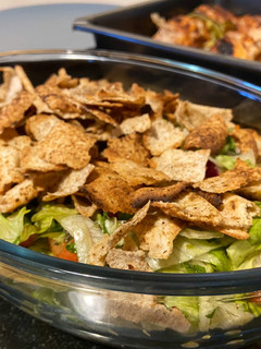 A picture of Fattoush - Lebanese salad.