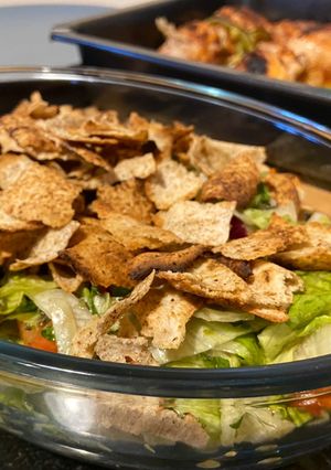 A picture of Fattoush - Lebanese salad.