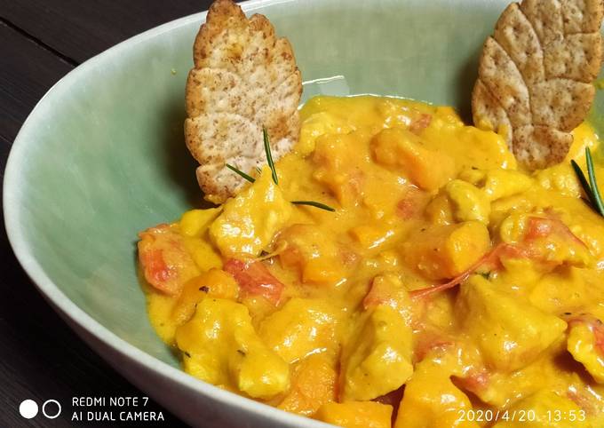 Recipe Of Speedy Bocconcini Di Pollo Con Patata Dolce Pomodorini E Curcuma Pizzaris