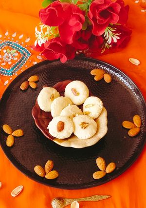 A picture of Milk peda homemade creamy milk peda.