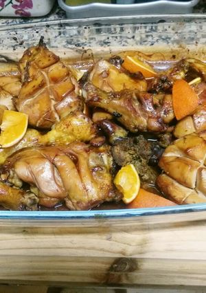 Una foto de Pollo estilo naranjito