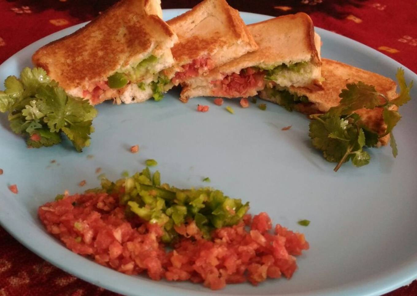 Rainbow grilled sandwich