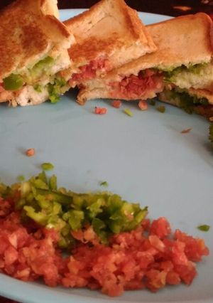 A picture of Rainbow grilled sandwich.