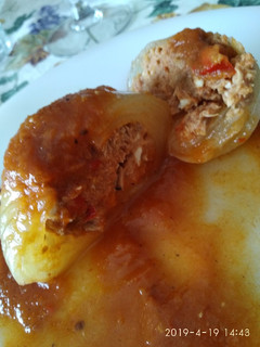 Una foto de Cebollas rellenas