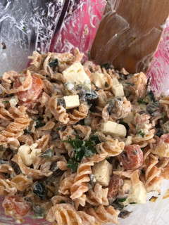 Una foto de Ensalada de pasta de lentejas