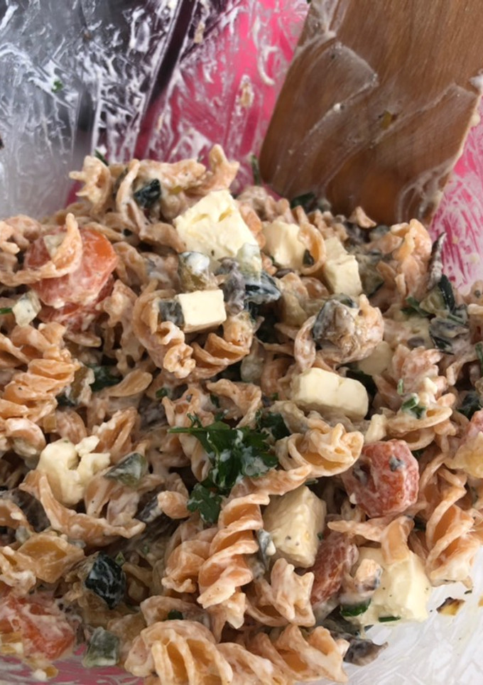 Una foto de Ensalada de pasta de lentejas