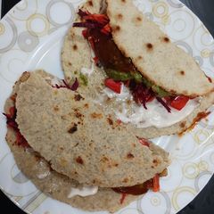 A picture of Sunflower seeds Roti-Open Salad wraps.