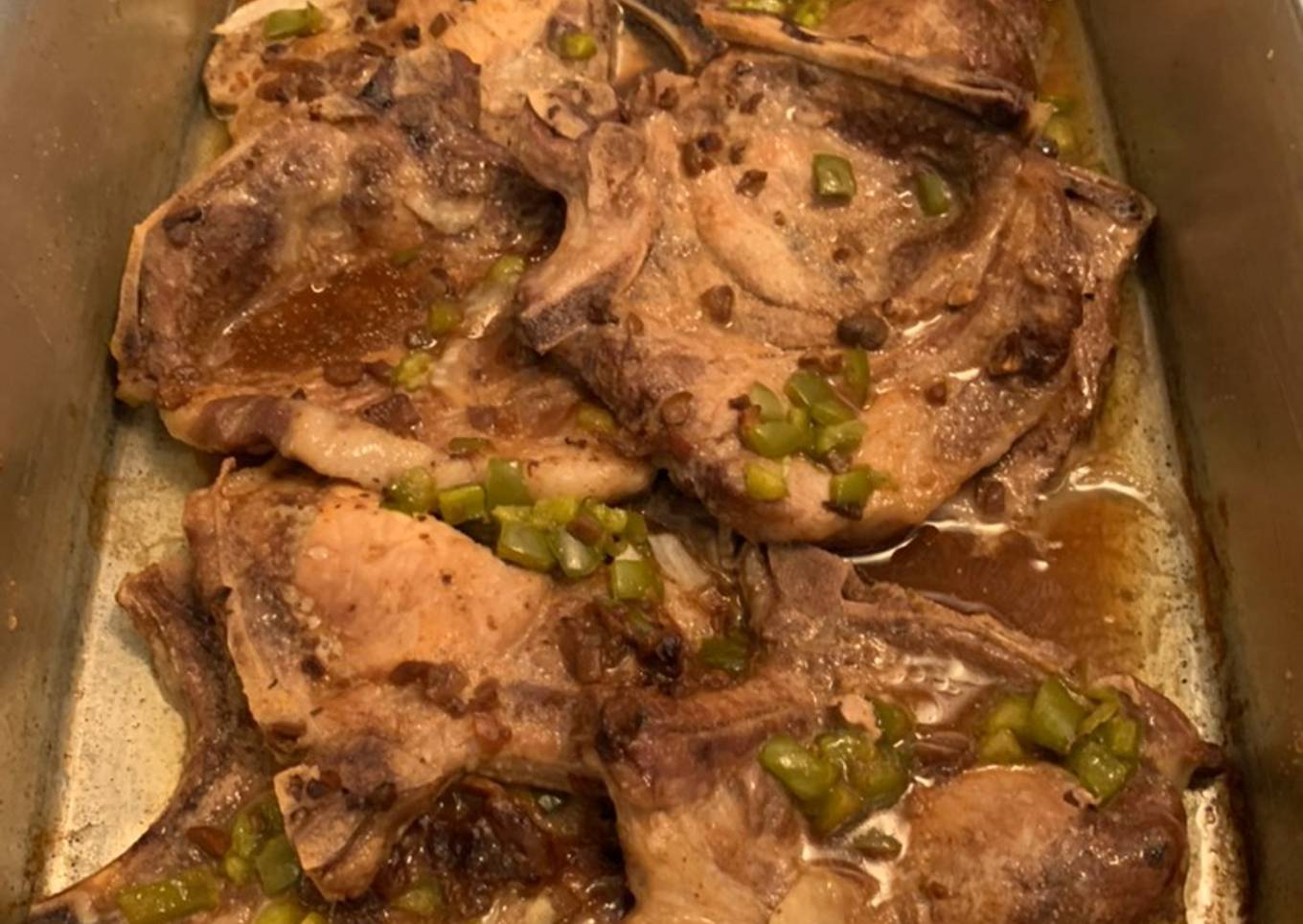 Roasted pork ribs with soup