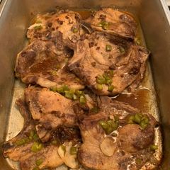 A picture of Baked Pork chops with Gravy.