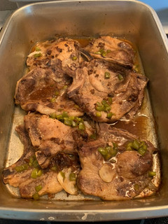 A picture of Baked Pork chops with Gravy.