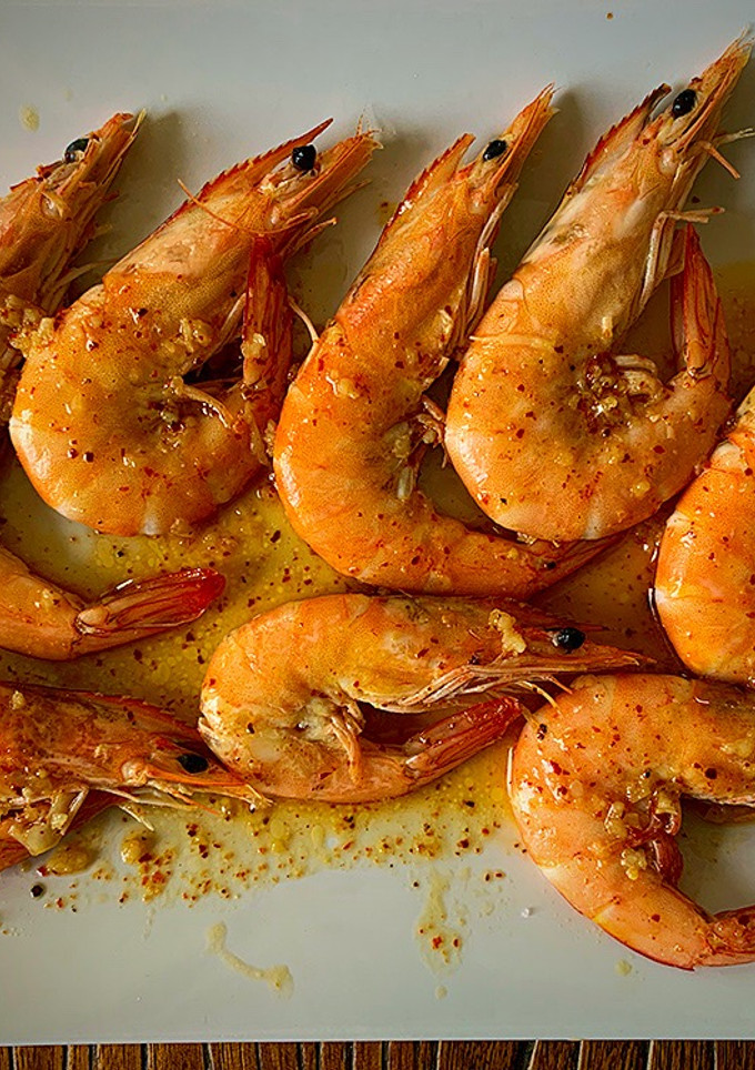 Una foto de Langostinos picantes