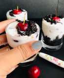 Black forest pudding shots