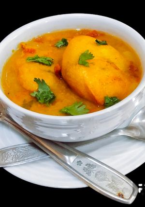 A picture of Leftover Potato Bonda With Samber.