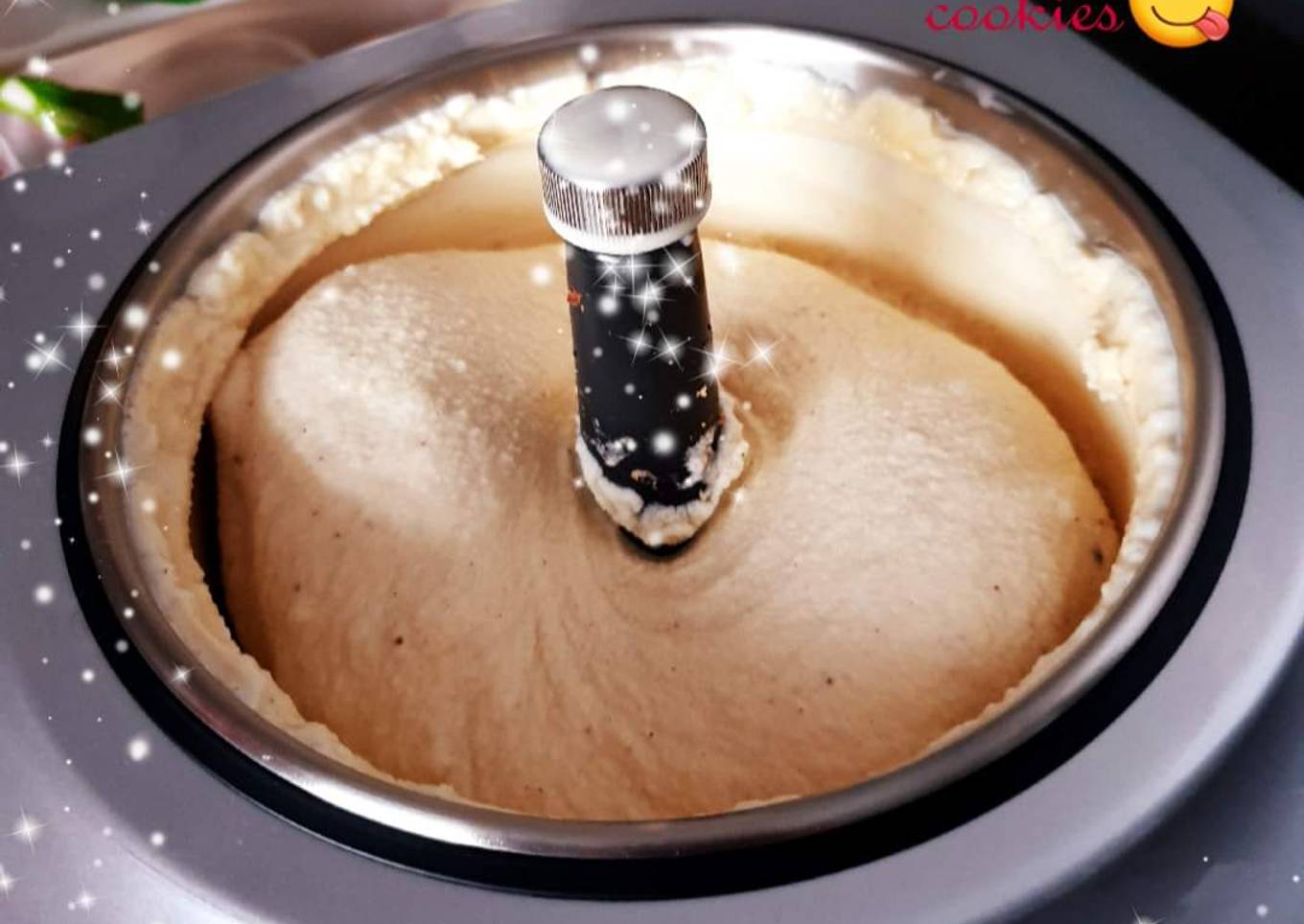 Glace vanille aux éclats de cookies au gelato😋