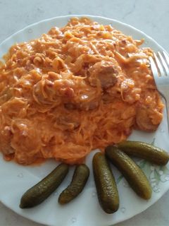 Sonkás, kolbászos káposzta recept fotója