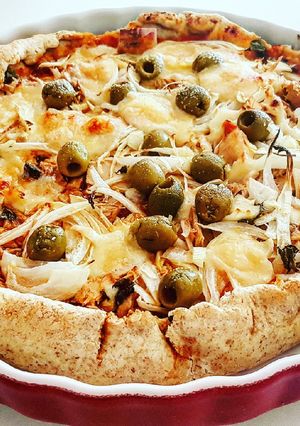 Une photo de Tarte au thon pâte à pizza au blé complet