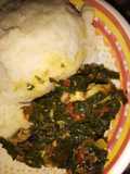 Efo riro soup with semo