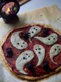 Pizza de Halloween 👻 con base de pollo (sin harinas)