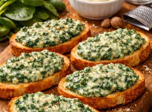 Foto de Bruschettas Cremosas de Espinafre e Requeijão Vegetal NatuCheese