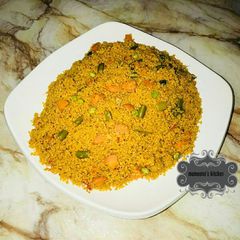 A picture of Jallof cous cous wt vegetables.