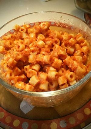A picture of Spaghetti-No's (Homemade Spaghetti-O's).