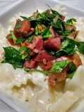 Parmesan bow-ties with crispy pancetta