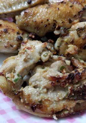 A picture of Pan Fried Lemongrass Chicken and Wings.