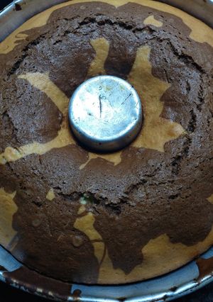 Una foto de Budín 25 cucharadas marmolado