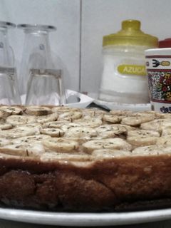 Una foto de Budín de pan y bananas