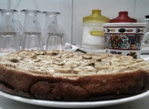 Una foto de Budín de pan y bananas