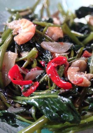Foto resep Tumis kangkung + Udang